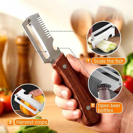 3-in-1 Ultra Sharp Vegetable Peeler & Cutter – Stainless Steel Peeler, Slicer & Julienne Kitchen Tool
