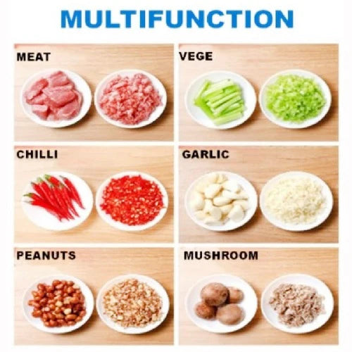 2L Manual Vegetable Chopper & Meat Mincer – Hand Press Food Processor for Onion, Garlic, Herbs, Fruits & Vegetables