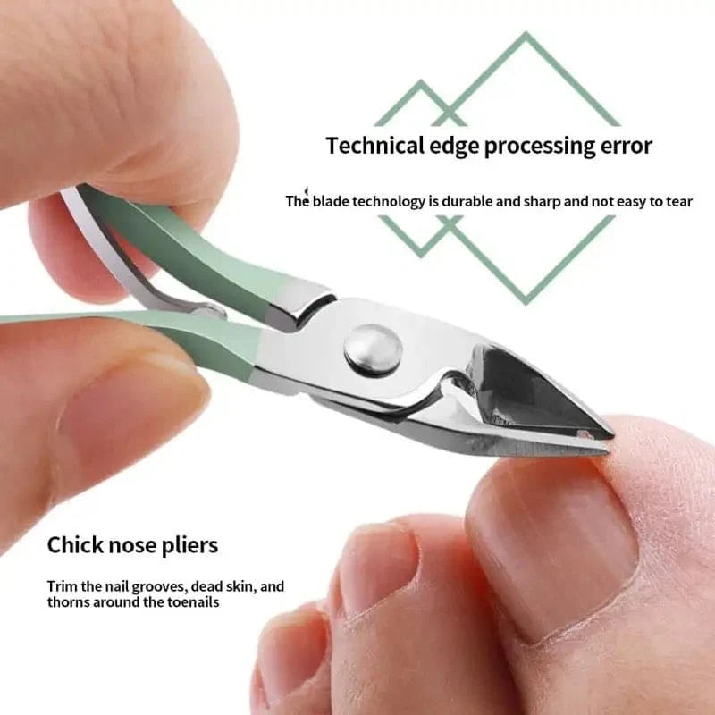 16PCS Stainless Steel Nail Clipper Set with Folding Case – Professional Manicure & Pedicure Grooming Kit for Men & Women