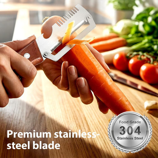 3-in-1 Ultra Sharp Vegetable Peeler & Cutter – Stainless Steel Peeler, Slicer & Julienne Kitchen Tool