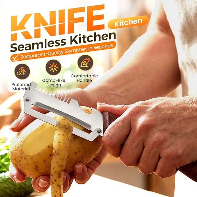 3-in-1 Ultra Sharp Vegetable Peeler & Cutter – Stainless Steel Peeler, Slicer & Julienne Kitchen Tool