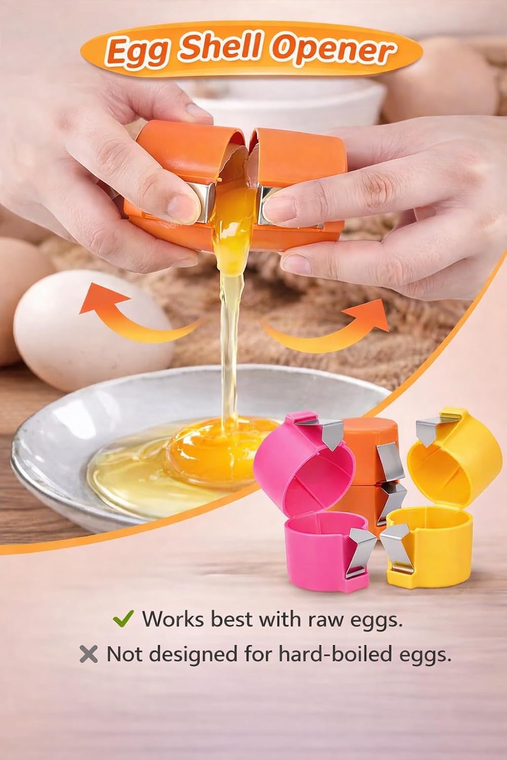 Multifunctional Egg Shell Opener Beater Separator Cutter | 4-in-1 Egg Cracker & Yolk Separator Kitchen Baking Tool