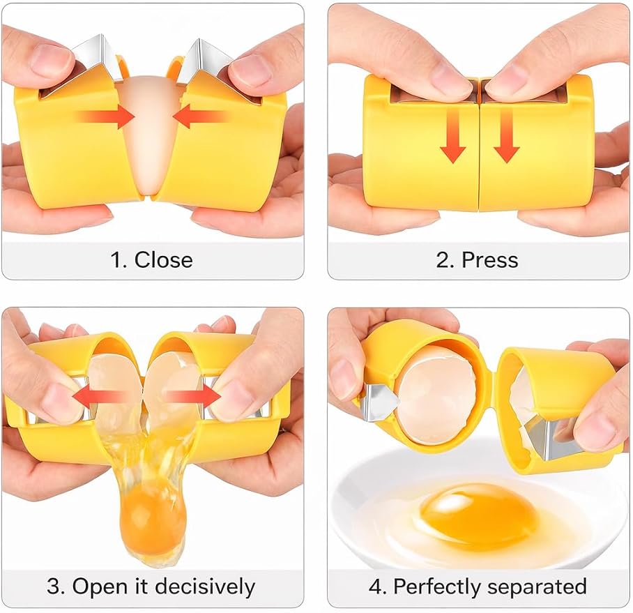 Multifunctional Egg Shell Opener Beater Separator Cutter | 4-in-1 Egg Cracker & Yolk Separator Kitchen Baking Tool