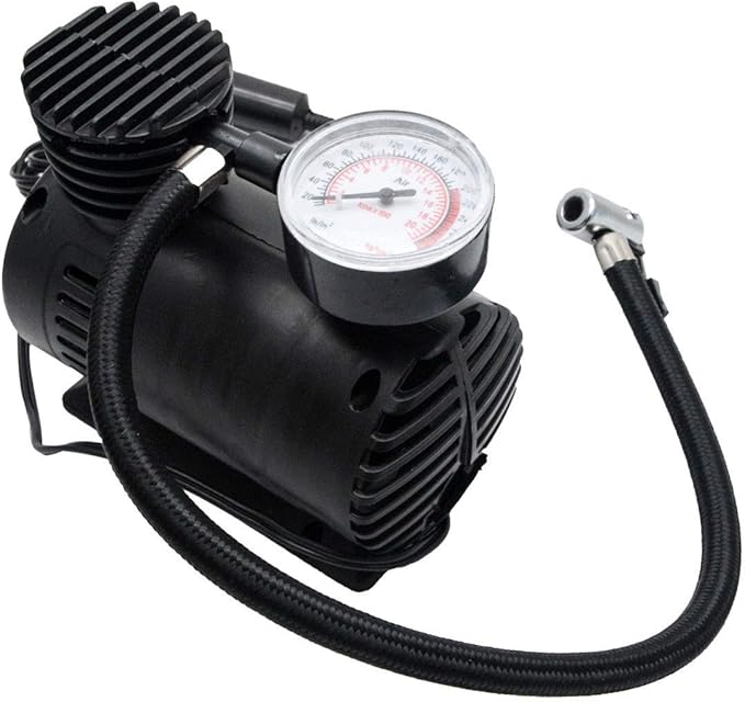 Portable Mini Air Compressor Pump DC 12V 300 PSI | Car Tire Inflator Air Pump for Cars, Motorcycles, Bicycles & Sports Balls