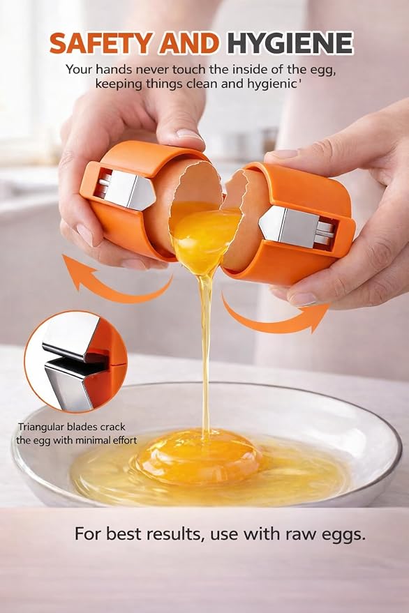 Multifunctional Egg Shell Opener Beater Separator Cutter | 4-in-1 Egg Cracker & Yolk Separator Kitchen Baking Tool