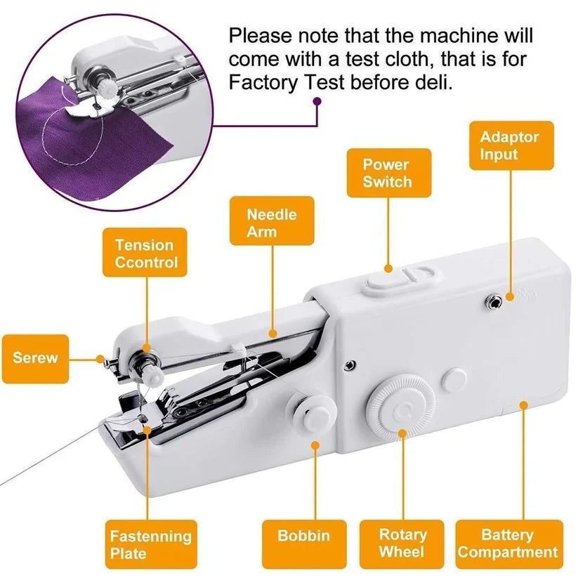 Handy Stitch Portable Sewing Machine – Handheld Mini Sewing Machine for Quick Clothes Repair, DIY Sewing, Travel & Home Use