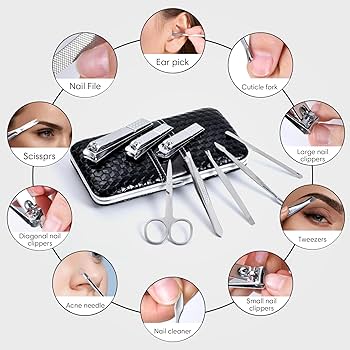 16PCS Stainless Steel Nail Clipper Set with Folding Case – Professional Manicure & Pedicure Grooming Kit for Men & Women