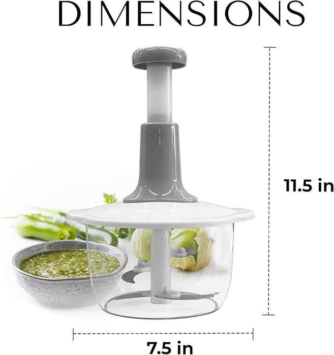 2L Manual Vegetable Chopper & Meat Mincer – Hand Press Food Processor for Onion, Garlic, Herbs, Fruits & Vegetables