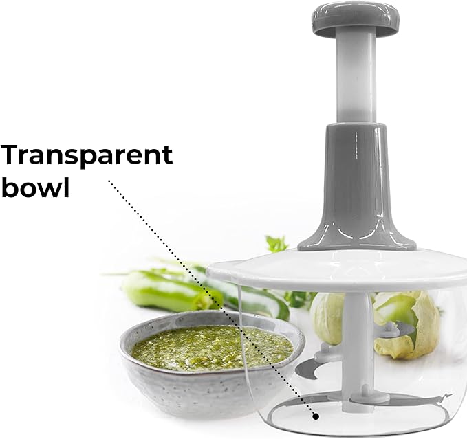 2L Manual Vegetable Chopper & Meat Mincer – Hand Press Food Processor for Onion, Garlic, Herbs, Fruits & Vegetables