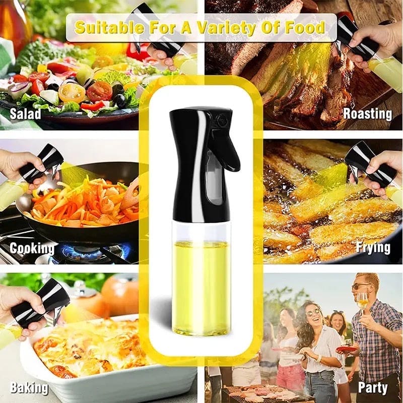 200ml Oil Sprayer Bottle for Cooking – High Pressure Olive Oil Mister Spray Bottle, Refillable Kitchen BBQ Sauce Sprayer