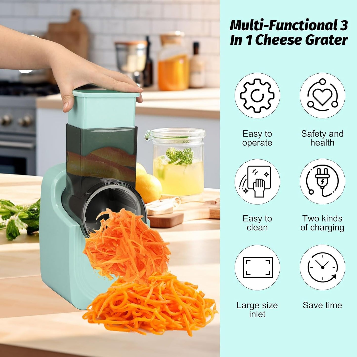 Automatic Electric Vegetable Cutter Chopper Machine – Multifunctional Food Slicer, Garlic Chopper & Mini Food Processor