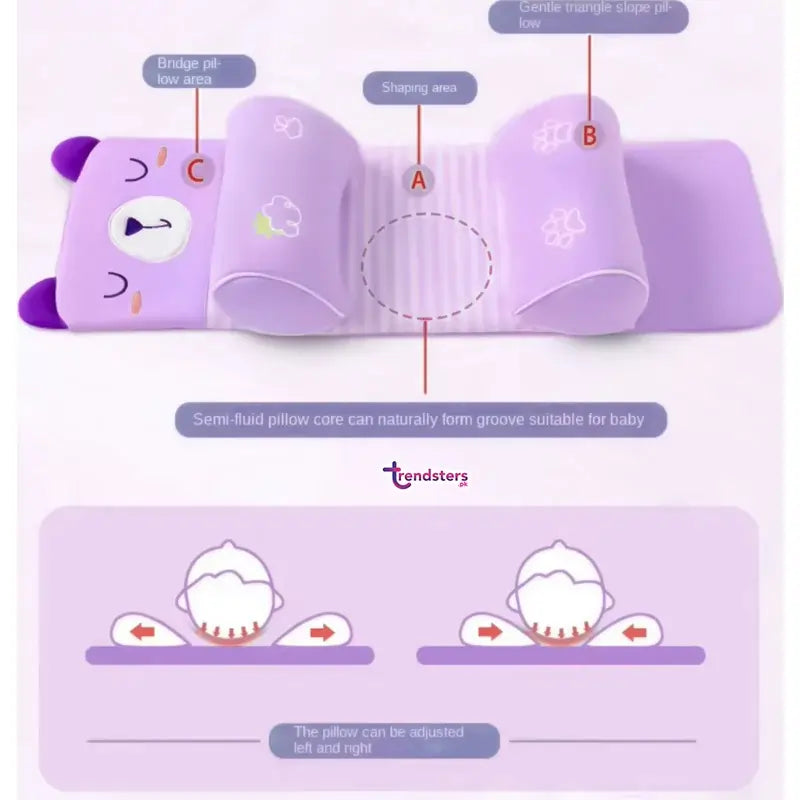 Adjustable Newborn Baby Head Shaping Pillow – Soft Anti-Flat Head Support Cushion for Babies