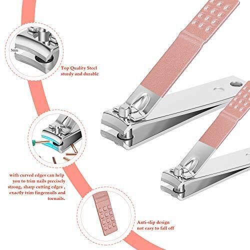 16PCS Stainless Steel Nail Clipper Set with Folding Case – Professional Manicure & Pedicure Grooming Kit for Men & Women