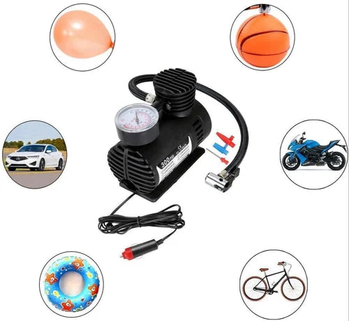 Portable Mini Air Compressor Pump DC 12V 300 PSI | Car Tire Inflator Air Pump for Cars, Motorcycles, Bicycles & Sports Balls