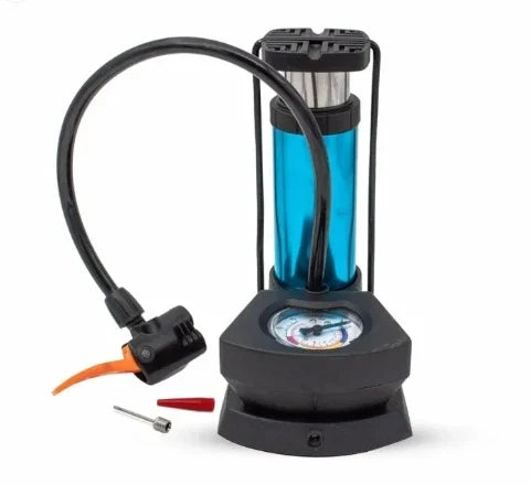 Foot & Hand Air Pump with Built-in Pressure Gauge | Portable Manual Air Inflator for Bicycle Tires, Sports Balls, Air Mattresses & Inflatables