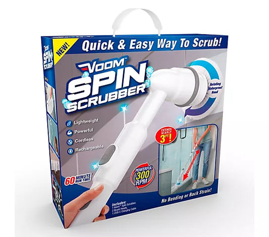 Electric Spin Scrubber Cordless Cleaning Brush | 360° Power Scrubber with Extension Arm & 3 Replaceable Heads